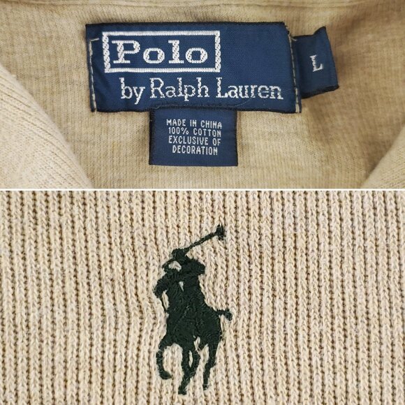 Polo Ralph Lauren Vintage Shawl Neck Sweater Pony Cotton Dry Cleaned Men's Large - Picture 4 of 13